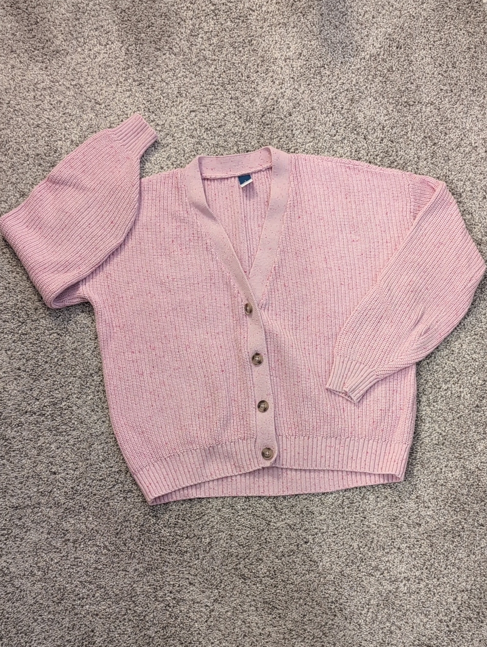Girl's Pink Old Navy V-Neck Buttoned Cardigan (Size L 10)